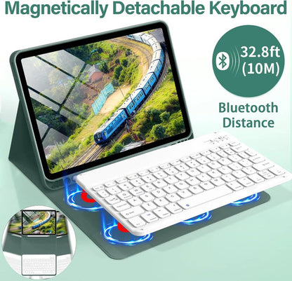 Funda Con Teclado Para iPad Air Gen 11 Verde Oscuro