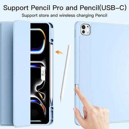 Funda Akkerds Para iPad Pro 13' Con Soporte Para Lápiz Celeste