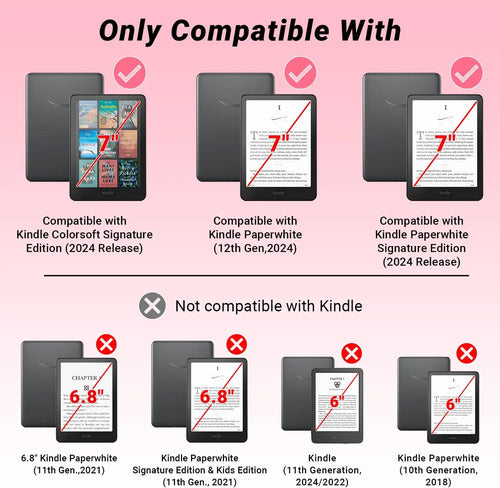 Funda Para Kindle Paperwhite 7  12a Gen 2024 Rosa