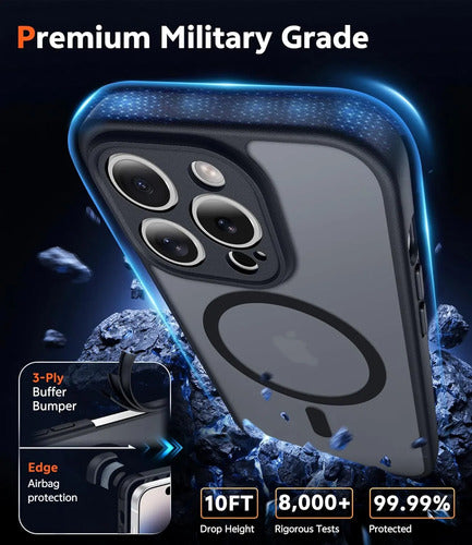 Funda Para iPhone 14 Pro Transparente Anti-amarilleo Negro