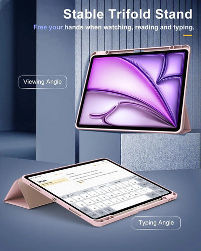 Funda Timovo Para iPad Air 13 Pulgadas M2 2024 - Gris Claro Rosa