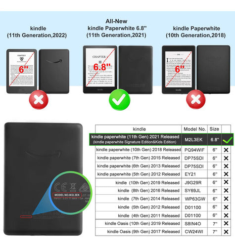 Funda Protectora Para Kindle 11 Gen. 6,8 Pulgadas Claro Nombre Del Diseño