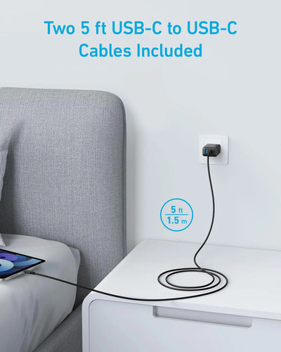 Paquete Duo De Cargadores Usb-c 20w Para iPhone Negro
