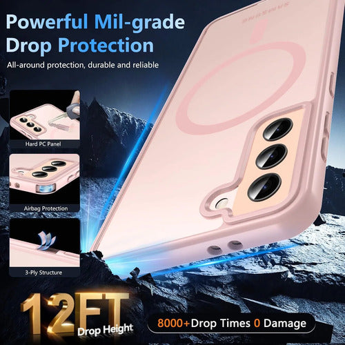Funda Protectora Magnética Para Samsung Galaxy S21 Rosa Liso