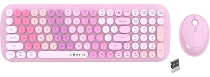 Combo Teclado Y Mouse Inalámbricos Ubotie Rosa Chicle