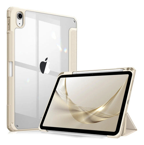 Funda Híbrida Delgada Para iPad Plateado