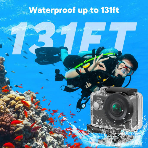 Cámara Deportiva 4k Aakaso Ek7000, Impermeable Y Con Wifi Black
