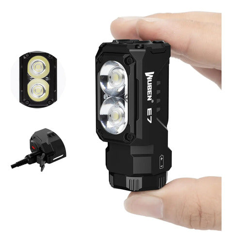 Linterna Recargable Wuben E7 1800 Lumen Mini Con Imán Blanca Negro