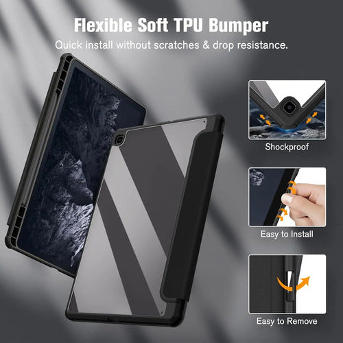 Funda Híbrida Slim Para Samsung Galaxy Tab S6 Lite Negro