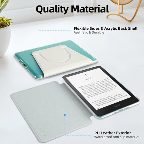 Estuche Giratorio Para Kindle Crema