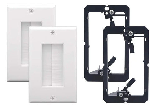 Placas De Pared Para Gestión De Cables De Bajo Voltaje, B... Blanco