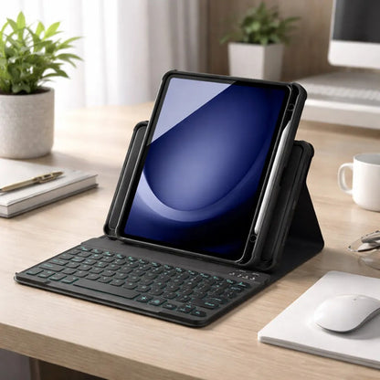 Funda Con Teclado Para Galaxy Tab A11 Plus Y A9 Plus Negro