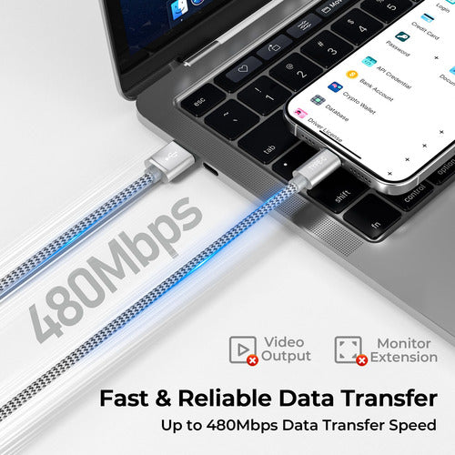 Cables Usb-c De Alta Velocidad Pack De 2 Plateado