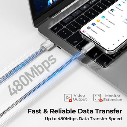 Cables Usb-c De Alta Velocidad Pack De 2 Plateado