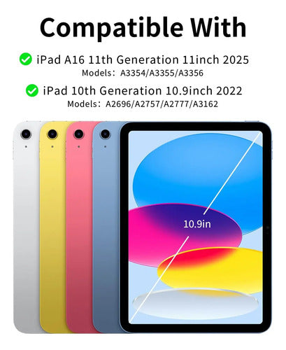 Funda Con Teclado Para iPad A16 10ma Y 11va Gen Negro