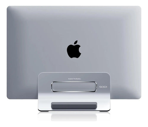 Soporte Vertical Para Laptop Con Bloqueo Automático Plateado