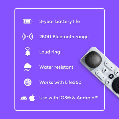 Adhesivo Rastreador Bluetooth Life360 Sticker 2024 Mini Negro