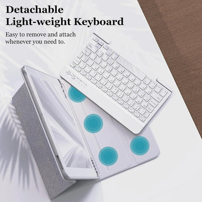 Funda Con Teclado Para iPad 10.2  9th/8th/7th Gris