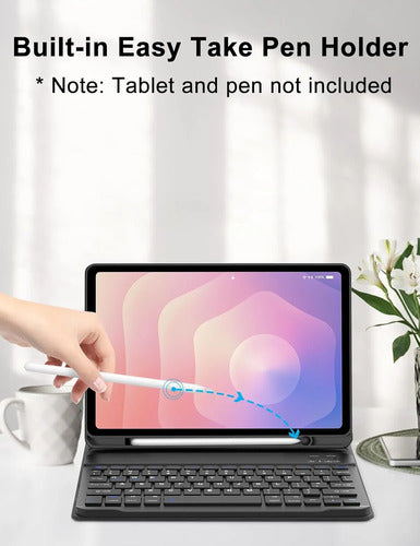 Funda Con Teclado Para Samsung Galaxy Tab S11 11' Azul Oscuro