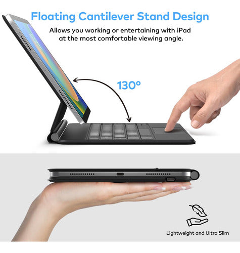 Funda Para iPad 10.9 Con Teclado Negro.