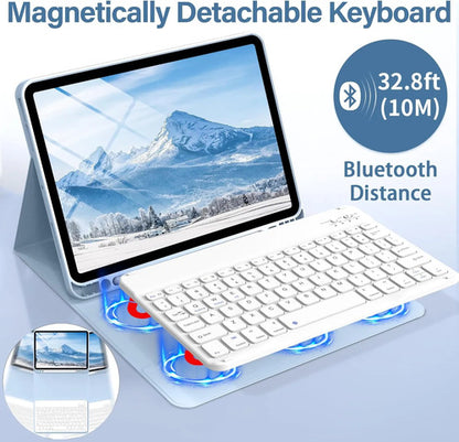 Funda Con Teclado Para iPad Air Gen 11 Azul
