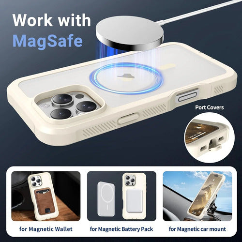 Funda Magnética Para iPhone 16 Pro Max Blanco