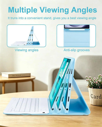Funda Con Teclado Para Samsung Galaxy Tab A11+/a9+ 11' Azul Claro
