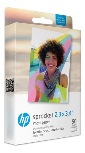 Papel Fotográfico Adhesivo Hp Sprocket Zink, (50 Hojas) Blanco