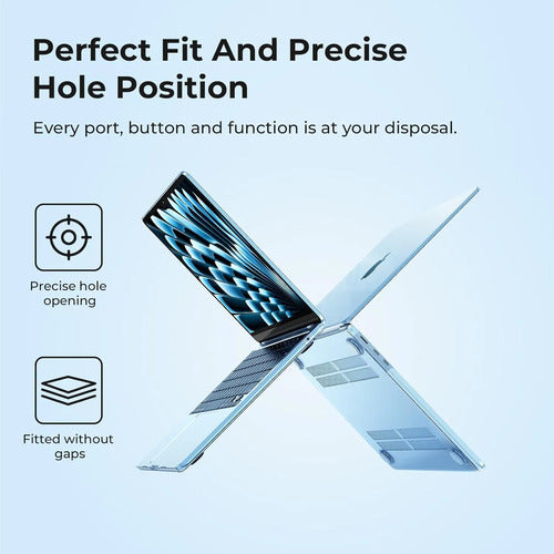 Carcasa Funda Transparente Para Macbook Air 13.6' Azul Claro