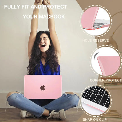 Funda Protectora Para Macbook Air 13.6  M2-m4 2022-2025 Rosa