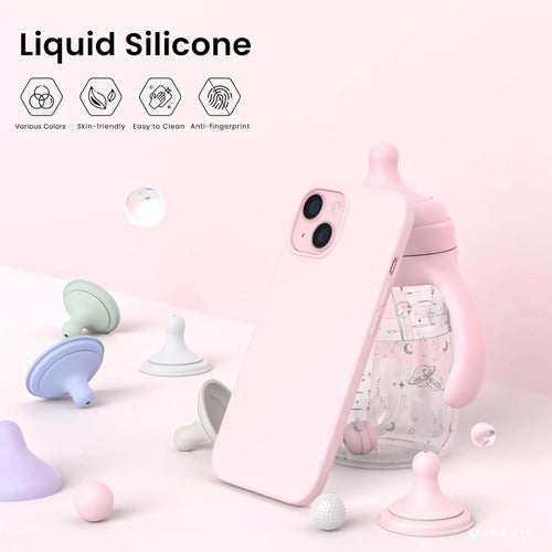 Funda De Silicona Para iPhone 15 Rosa Chicle