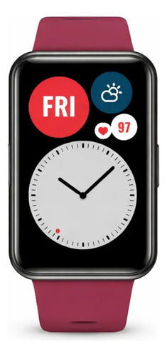 Correa Inf Compatible Con Huawei Watch Fit Silicona Azul Bordó