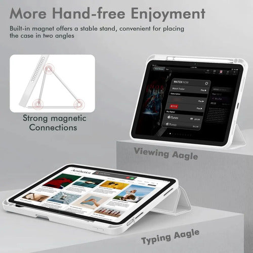 Funda Para iPad A16 Con Soporte Y Porta Lápiz Gris
