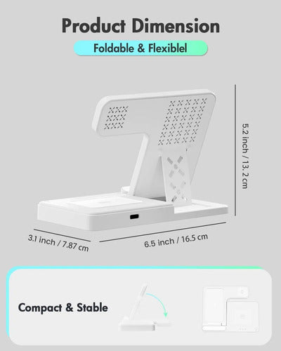 Estación De Carga Inalámbric Para iPhone, Airpod Y Watch