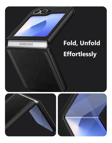 Funda De Cuero Vegano  Para Samsung Galaxy Z Flip 6/7 Fe