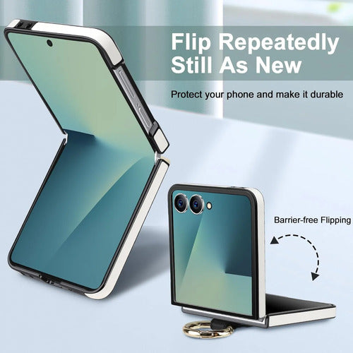 Funda Samsung Galaxy Z Flip 7 Con Anillo Blanco