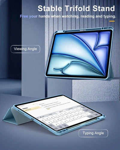 Funda Timovo Para iPad Air 13 Pulgadas M2 2024 - Gris Claro Azul Claro