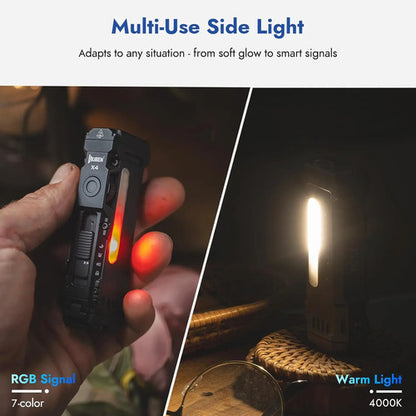 Linterna Recargable Wuben X4 Edc Con Luz Rgb, 1500 Lúmenes Negro