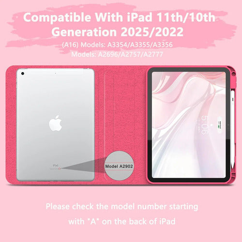 Funda Con Teclado Para iPad (a16) 11th/10th Gen (11/10.9) Fucsia