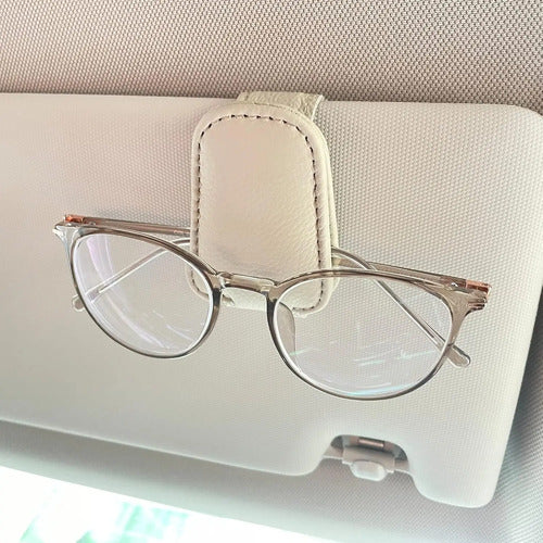 Soporte Para Lentes En Visera De Auto Beige
