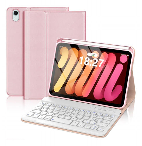 Funda Con Teclado Boriyuan Para iPad Mini Bluetooth Rosa