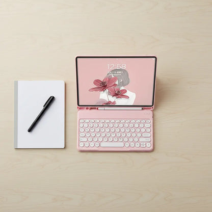 Funda Con Teclado Para Galaxy Tab S10 Lite/fe/s9 (10,9 PuLG) Rosa