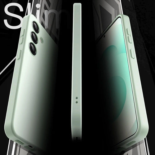 Funda Slim Para Samsung Galaxy S25 Verde Claro Liso