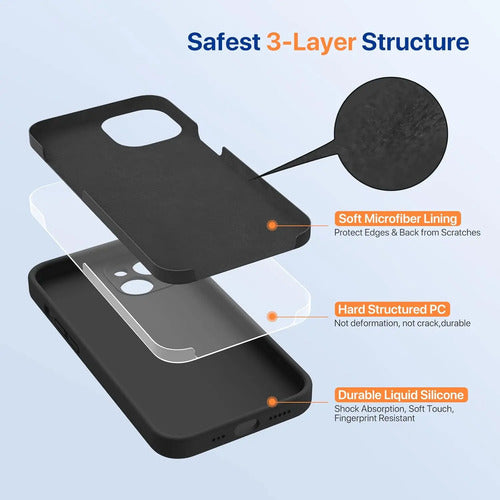 Funda Miracase Para iPhone 14 Con Protector De Pantalla, ... Negro