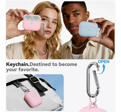 Funda De Silicona Para AirPods Pro 3 Con Kit Limpieza Rosa