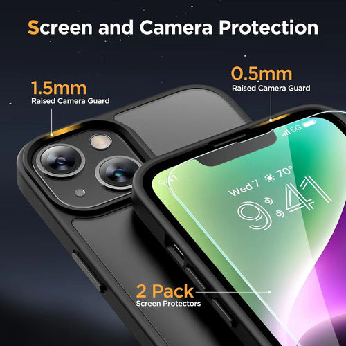 Funda Magnética Miracase Para iPhone 14 6.1 Pulgadas, Negra Negro