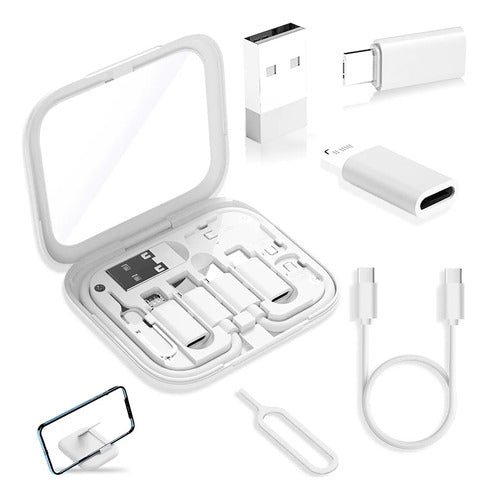 Adaptador Usb-c A Usb Con Espejo De Maquillaje Blanco