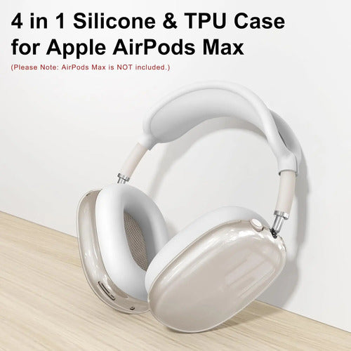 Funda De Silicona Para AirPods Max, Blanco Transparente Blanco