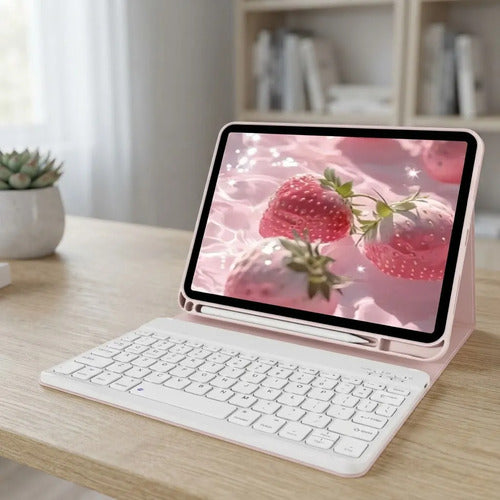Funda Con Teclado Para iPad (a16) 11th/10th Gen (11/10.9) Rosa