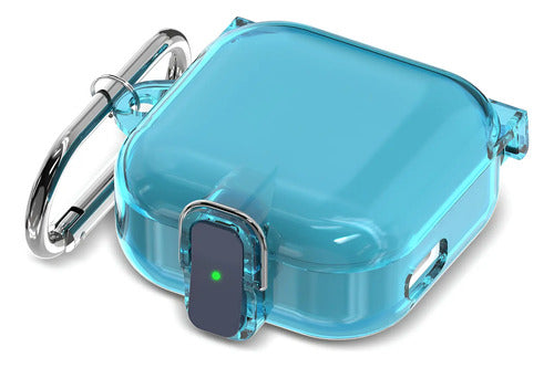 Funda Protectora Pucgue Para Echo Buds 2023 Con Llavero Azul Claro